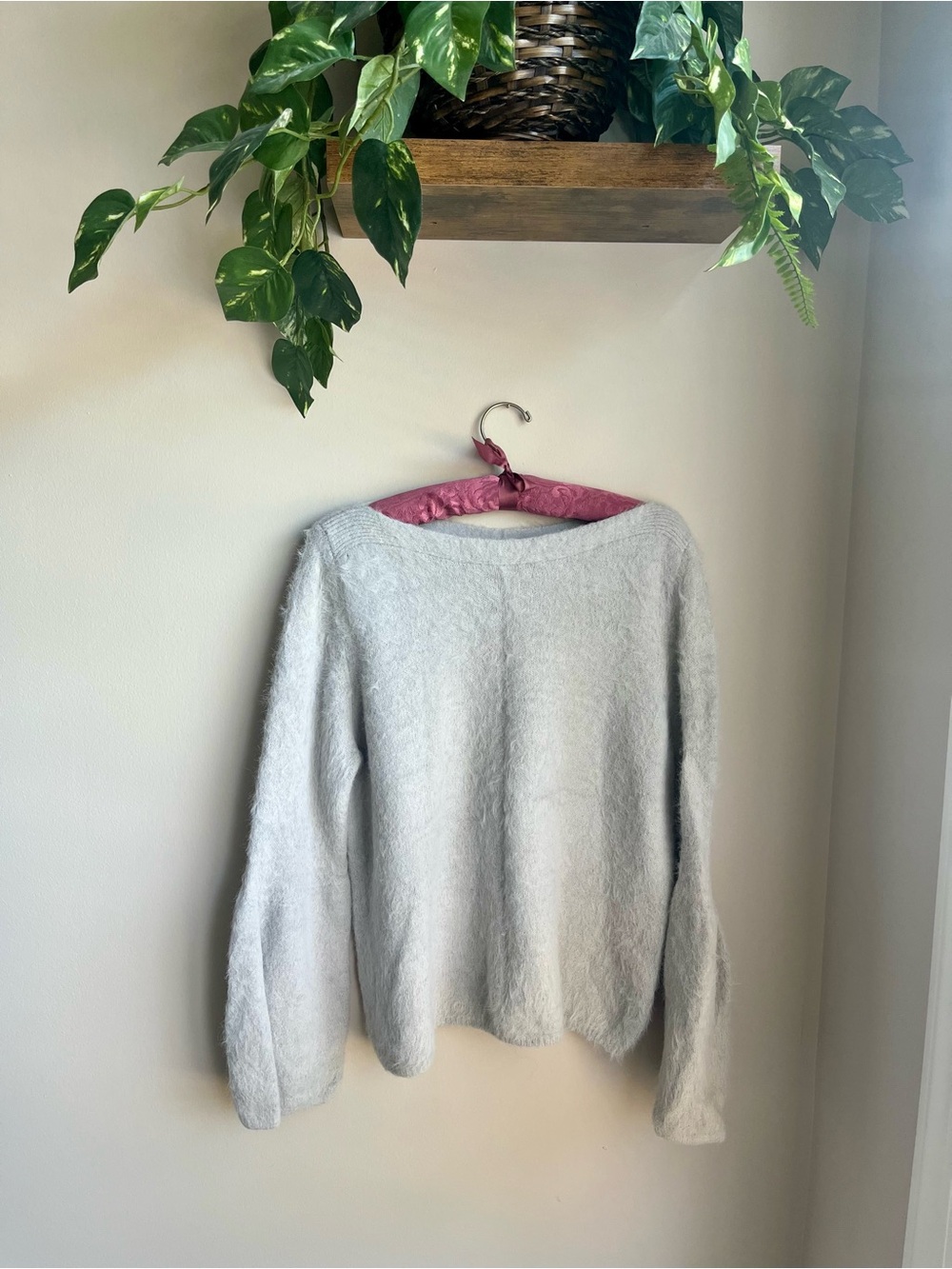 LC Lauren Conrad Light Gray Cozy Crewneck Sweater